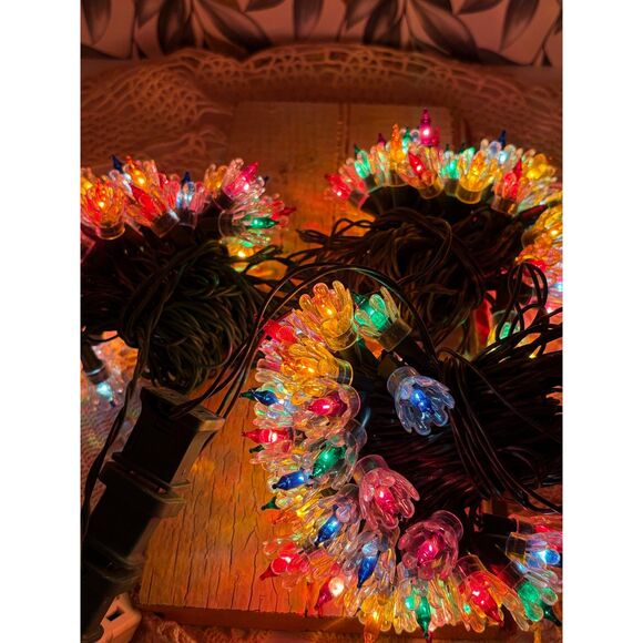 Three Strands Vintage Atomic Reflector Christmas Lights - Picture 3 of 4